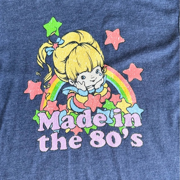 Vintage Style 'Made in the 80's' Rainbow Brite Heather Gray Graphic Tee Size M - Picture 3 of 6